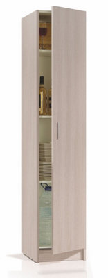 Direct Furniture Suppliers Ltd Vita Oak Utility Storage Cupboard - 1 Door Cabinet With 3 Shelves - Modular Storage For Kitchen Or Utility Room - image 1