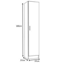 Direct Furniture Suppliers Ltd Vita Oak Utility Storage Cupboard - 1 Door Cabinet With 3 Shelves - Modular Storage For Kitchen Or Utility Room - thumbnail 6