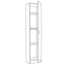 Direct Furniture Suppliers Ltd Vita Oak Utility Storage Cupboard - 1 Door Cabinet With 3 Shelves - Modular Storage For Kitchen Or Utility Room - thumbnail 7