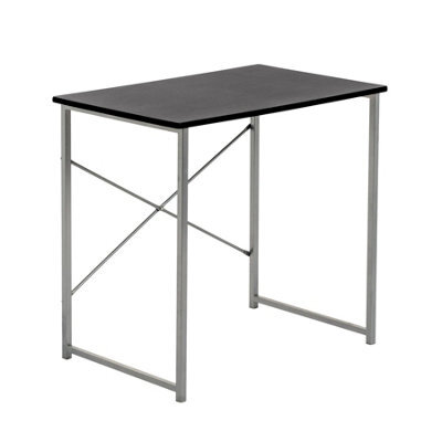 Harbour Housewares Office Desk - Black - Pc Computer Workstation Laptop Durable Tubular Steel Compact Wooden Office Desk - image 1
