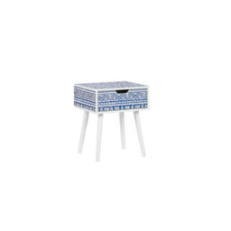 Birlea Santorini 1 Drawer Bedside Cabinet Chest Table Shabby Chic Blue - thumbnail 2