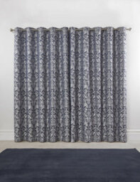 Emma Barclay Eden Lined Eyelet Curtains, Navy Blue - 66 X 72 Inch Pair - thumbnail 4