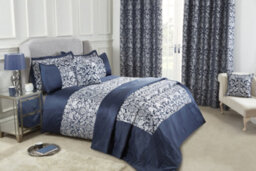 Emma Barclay Eden Lined Eyelet Curtains, Navy Blue - 66 X 72 Inch Pair - thumbnail 6