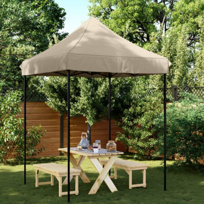 Walplus Foldable Party Tent Garden Gazebo Canopy Pop-Up Taupe 200X200X306 Cm - image 1