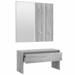 Vidaxl Hallway Furniture Set Grey Sonoma Engineered Wood - thumbnail 6
