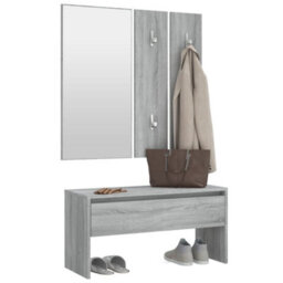Vidaxl Hallway Furniture Set Grey Sonoma Engineered Wood - thumbnail 4
