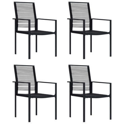 Berkfield Garden Chairs 4 Pcs Pvc Rattan Black - image 1