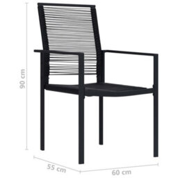 Berkfield Garden Chairs 4 Pcs Pvc Rattan Black - thumbnail 8