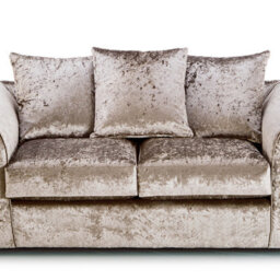 Furnishings For Less UK Crystal Crushed Velvet Fabric Fabric 2 Seater Sofa Mink - Scatter Back - thumbnail 2