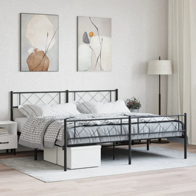 Berkfield Metal Bed Frame With Headboard And Footboard Black 193X203 Cm - image 1