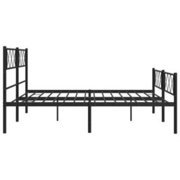 Berkfield Metal Bed Frame With Headboard And Footboard Black 193X203 Cm - thumbnail 6