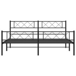Berkfield Metal Bed Frame With Headboard And Footboard Black 193X203 Cm - thumbnail 4