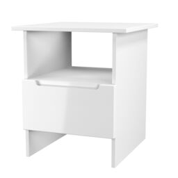 Messina Gloss White 1 Drawer Non-Extendable Side Table (H)495mm (W)440mm (D)440mm - thumbnail 3