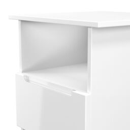 Messina Gloss White 1 Drawer Non-Extendable Side Table (H)495mm (W)440mm (D)440mm - thumbnail 4