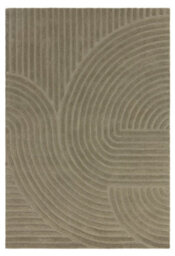 Green Geometric 10-14mm Pile Stain-Resistant Rug For Bedroom, Dining Room, Easy To Clean Wool Area Rug-120Cm X 170Cm