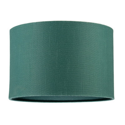 Happy Homewares Designer Fir Forest Green Textured Linen Fabric Circular Lamp Shade - image 1