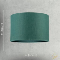 Happy Homewares Designer Fir Forest Green Textured Linen Fabric Circular Lamp Shade - thumbnail 7
