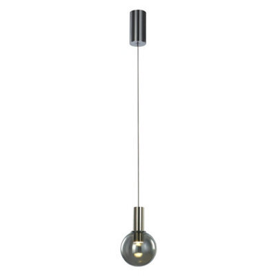 Luminosa Lighting Luminosa Modern Led Hanging Pendant Chrome, Warm White 3000K 84Lm