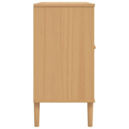 Berkfield Sideboard Senja Rattan Look Brown 112X40X80Cm Solid Wood Pine - thumbnail 7
