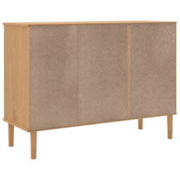 Berkfield Sideboard Senja Rattan Look Brown 112X40X80Cm Solid Wood Pine - thumbnail 8