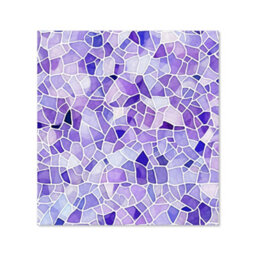 Warren Reed Designer Purple And White Mosaic Design Premium Glass Kitchen Splashback W700mm X H750mm - thumbnail 2