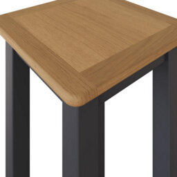 FWSTYLE Oak Veneer Tall Side Table Graphite Blue Ready Assembled - thumbnail 6