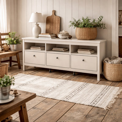 Wyld Haus Gossmere Natural Cashmere 3-Drawer Tv Unit In Cream Matt Finish By - image 1