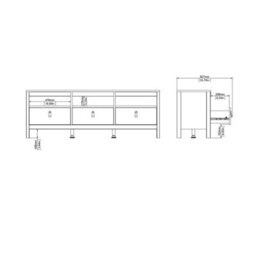 Wyld Haus Gossmere Natural Cashmere 3-Drawer Tv Unit In Cream Matt Finish By - thumbnail 9