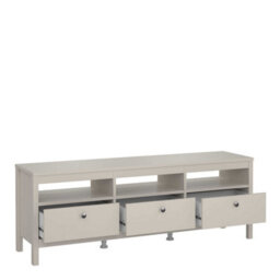 Wyld Haus Gossmere Natural Cashmere 3-Drawer Tv Unit In Cream Matt Finish By - thumbnail 5