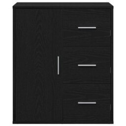 Berkfield Sideboard With Drawer Black Oak 60 X 31 X 70 Cm Engineered Wood - thumbnail 6