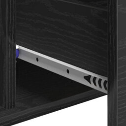 Berkfield Sideboard With Drawer Black Oak 60 X 31 X 70 Cm Engineered Wood - thumbnail 9