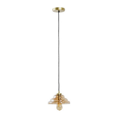 Valuelights Aurelian Gold Ceiling Light Pendant And E27 Pear Led 4W Warm White 2700K Bulb - image 1