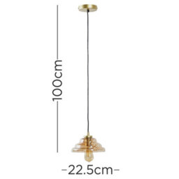 Valuelights Aurelian Gold Ceiling Light Pendant And E27 Pear Led 4W Warm White 2700K Bulb - thumbnail 6