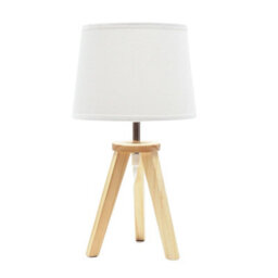 Valuelights Jackson Natural Wood Tripod Table Lamp With Fabric Shade - thumbnail 2
