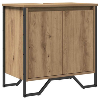 Berkfield Modern Bathroom Sink Cabinet Artisan Oak 60X35X50 Cm Engineered Wood - image 1