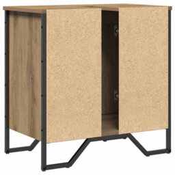 Berkfield Modern Bathroom Sink Cabinet Artisan Oak 60X35X50 Cm Engineered Wood - thumbnail 8