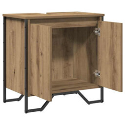 Berkfield Modern Bathroom Sink Cabinet Artisan Oak 60X35X50 Cm Engineered Wood - thumbnail 5