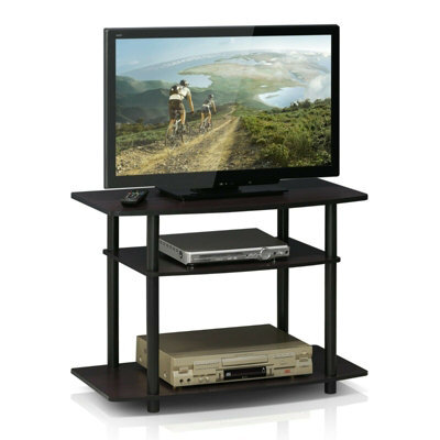 Walplus Furinno 13192Dwn Turn-N-Tube No Tools 3-Tier Tv Stands, Dark Walnut - image 1