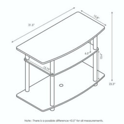 Walplus Furinno 13192Dwn Turn-N-Tube No Tools 3-Tier Tv Stands, Dark Walnut - thumbnail 4