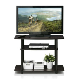 Walplus Furinno 13192Dwn Turn-N-Tube No Tools 3-Tier Tv Stands, Dark Walnut - thumbnail 2