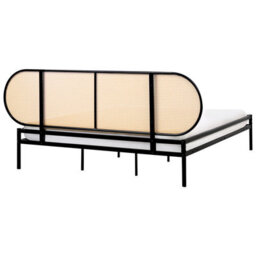 Beliani Bed Pe Rattan Boulin 180 X 200 Cm (Eu Super King) Black - thumbnail 6
