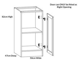 Impact Furniture Kitchen Base Unit 500mm Cabinet Cupboard Sonoma Oak Wenge Right Door Junona Furniture Range - thumbnail 7