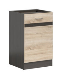 Impact Furniture Kitchen Base Unit 500mm Cabinet Cupboard Sonoma Oak Wenge Right Door Junona Furniture Range - thumbnail 2