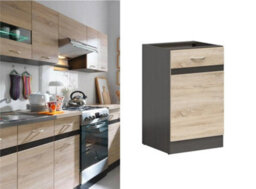 Impact Furniture Kitchen Base Unit 500mm Cabinet Cupboard Sonoma Oak Wenge Right Door Junona Furniture Range - thumbnail 1