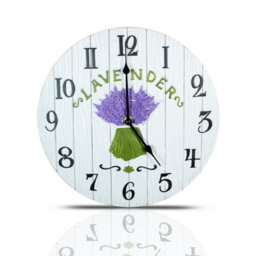 Lavender Indoor Or Outdoor Clock - Battery Powered Weather Resistant Floral Wall Or Fence Clock For Home Or Garden - 27Cm Diameter - thumbnail 3