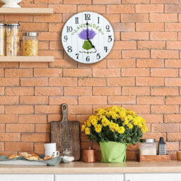 Lavender Indoor Or Outdoor Clock - Battery Powered Weather Resistant Floral Wall Or Fence Clock For Home Or Garden - 27Cm Diameter - thumbnail 2
