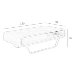 Angel Cerda Stylish Rectangular Walnut Coffee Table With Chrome Legs - thumbnail 7