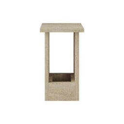 Decortie Tasos Modern Slim Side End Coffee Table 30Cm Particle Board Legs Travertine Living Room H 50.5Cm - thumbnail 2