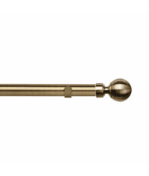 Unknown 28mm Fixed Length Metal Eyelet Curtain Pole Set In Antique Brass - Met Ball Finial, 70Cm - thumbnail 1