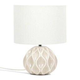 Valuelights Luca Natural Textured Ceramic Table Lamp With A Cream Fabric Lampshade Bedside Light